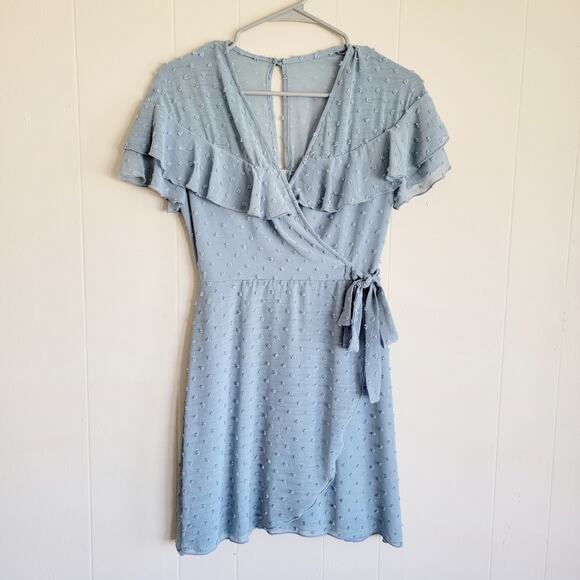 Teeze Me Dresses & Skirts - Teeze Me Faux Wrap Prairie Style Mini Dress